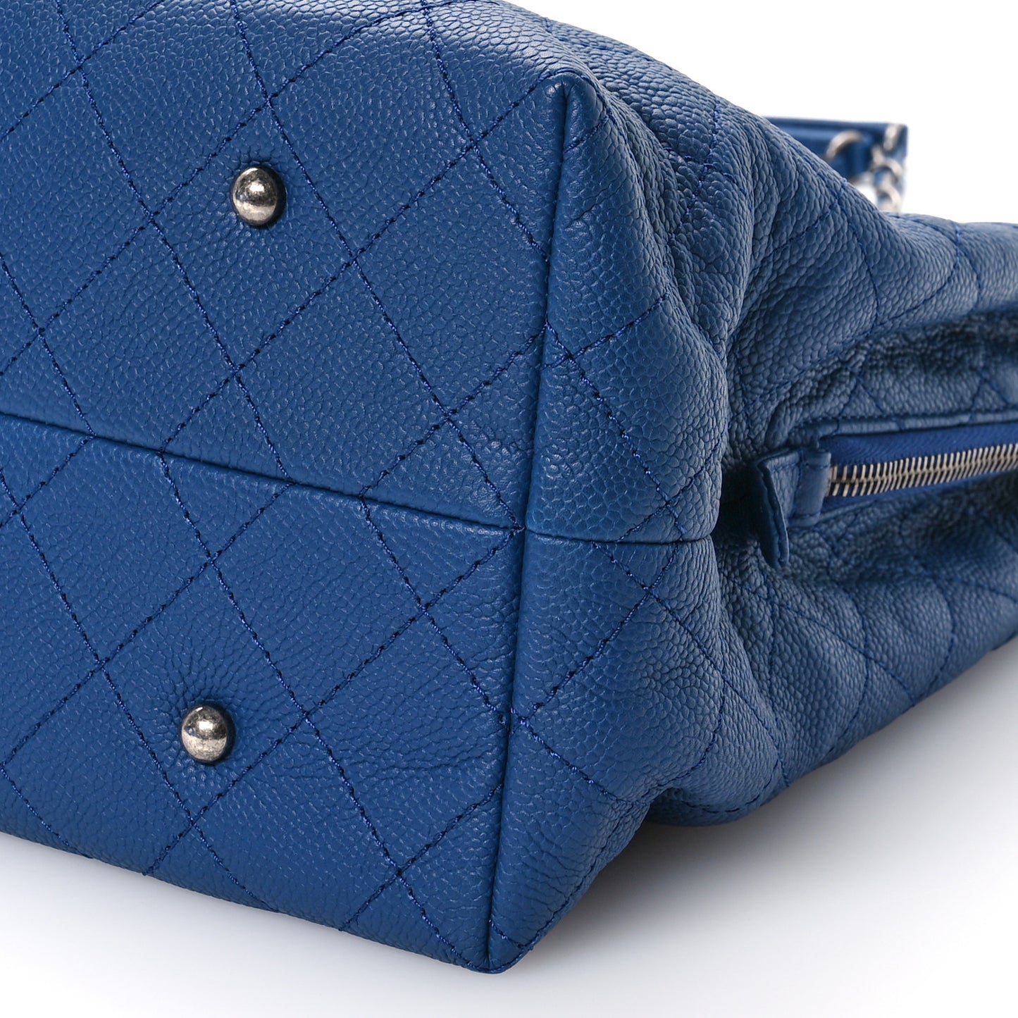 Grained Vegetal Calfskin Urban Shopping Tote Blue