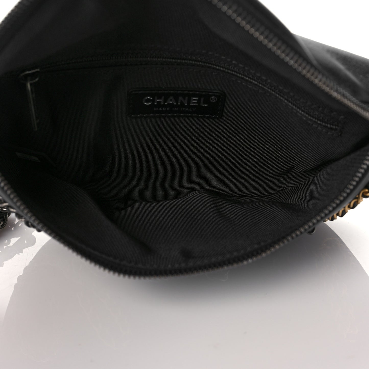 Calfskin Chain 20s Signe Waist Bag Black