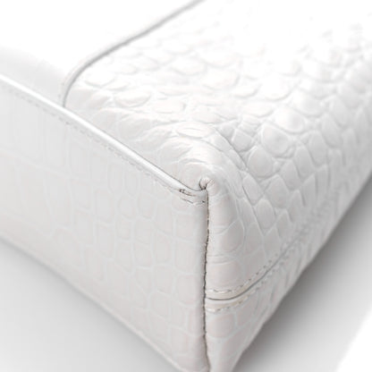 Balenciaga Extra Supple Calfskin Crocodile Embossed XS Downtown Shoulder Bag White 11 of 21