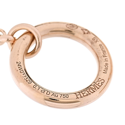 Hermes 18K Rose Gold Diamond Chaos Bracelet XS 4 of 4
