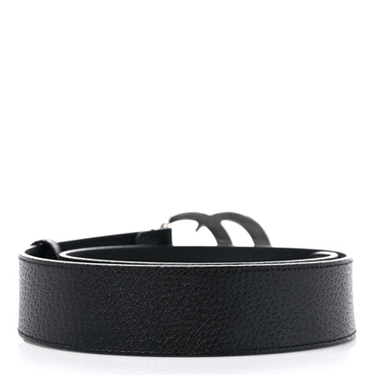Gucci Textured Dollar Calfskin Nickel Double G 40mm Belt 75 30 Black 2 of 6