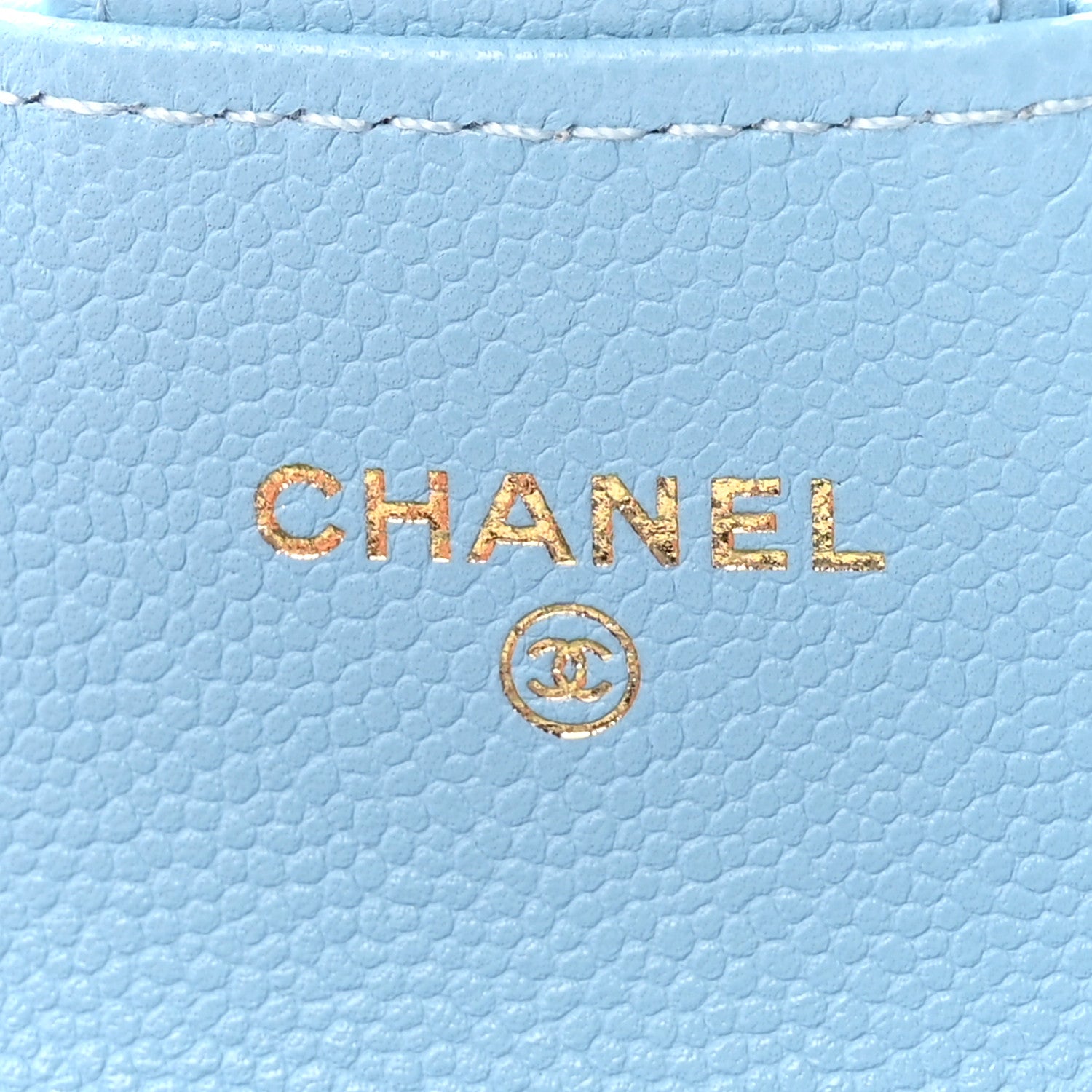 Chanel Caviar Quilted Flap Card Holder Wallet Light Blue 6 of 9