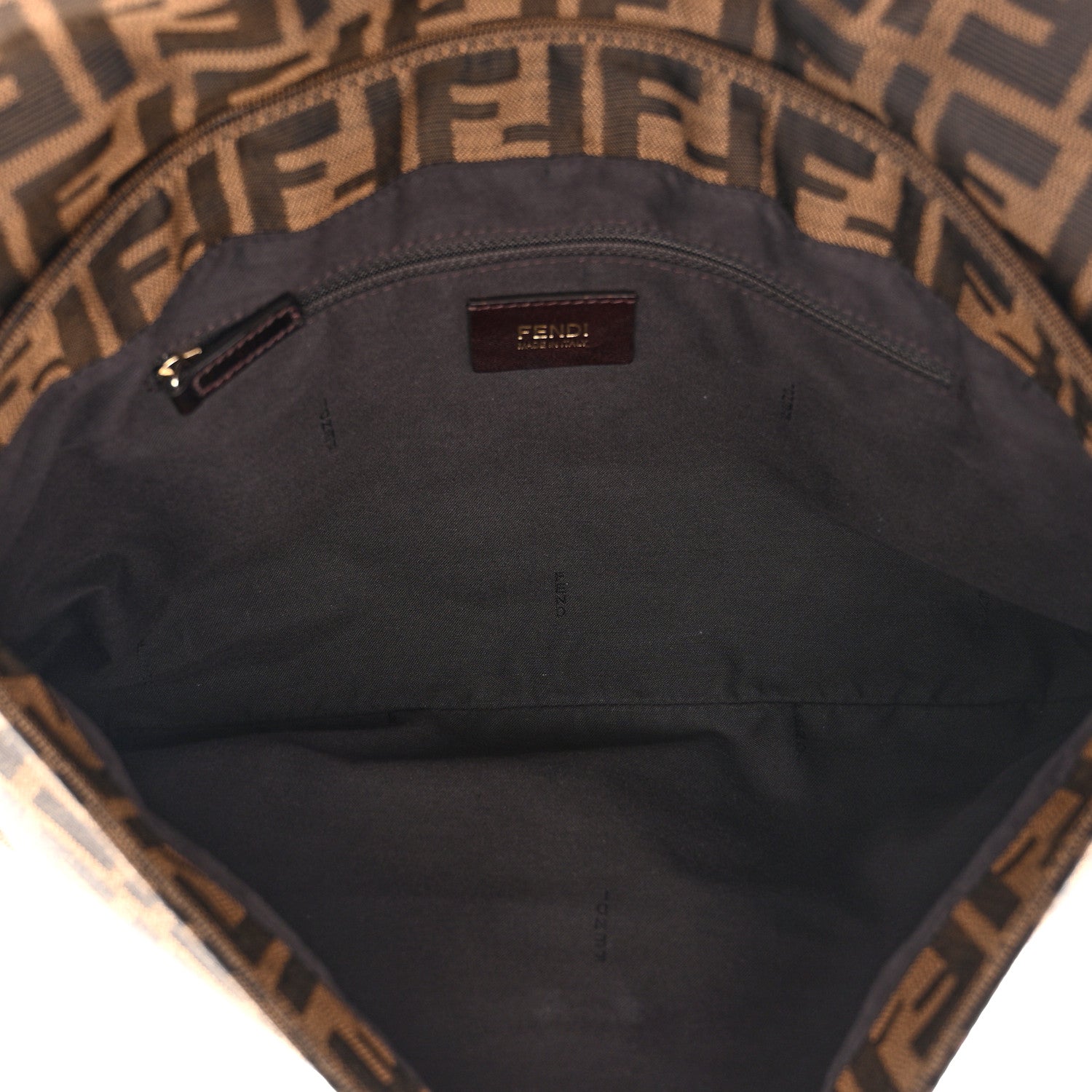Fendi Zucca Patent Large Mia Shoulder Flap Tobacco 5 of 10