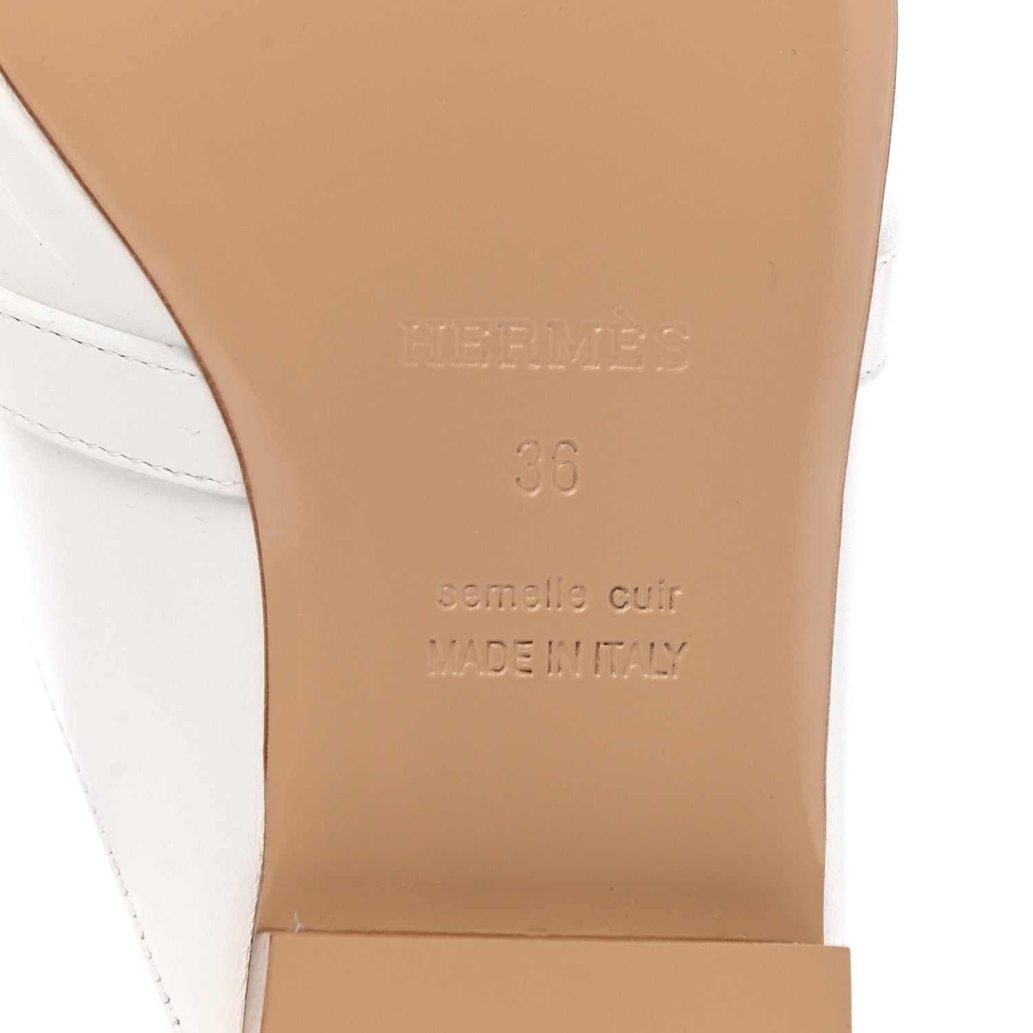 Hermes Calfskin Oz Mules 36 White 6 of 9