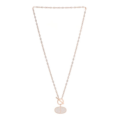 Hermes 18K Rose Gold Diamond Chaine D'Ancre Verso Pendant Necklace ST 3 of 5