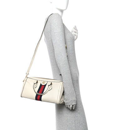 Gucci Textured Dollar Calfskin Web Medium Ophidia Boston White 2 of 13