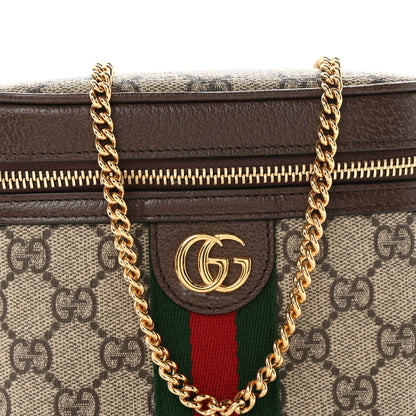 Gucci GG Supreme Monogram Textured Dollar Calfskin Web Ophidia Belt Bag 75 30 Beige Ebony New Acero 7 of 10