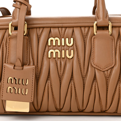 Miu Miu Nappa Matelasse Large Arcadie Top Handle Bag Caramel 8 of 11
