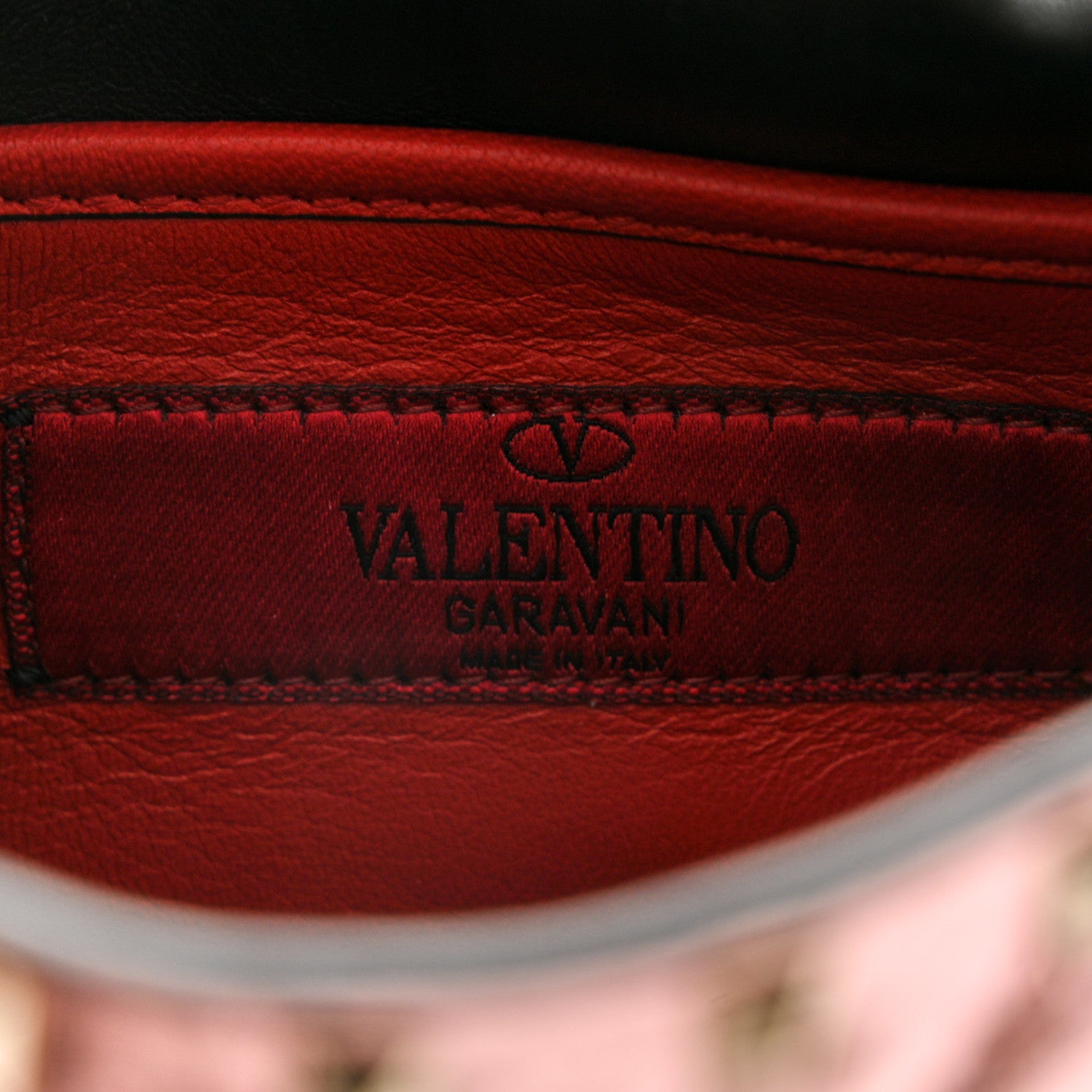 Valentino Garavani Metallic Wrinkled Lambskin Small Rockstud Spike Shoulder Bag Lipstick 6 of 9