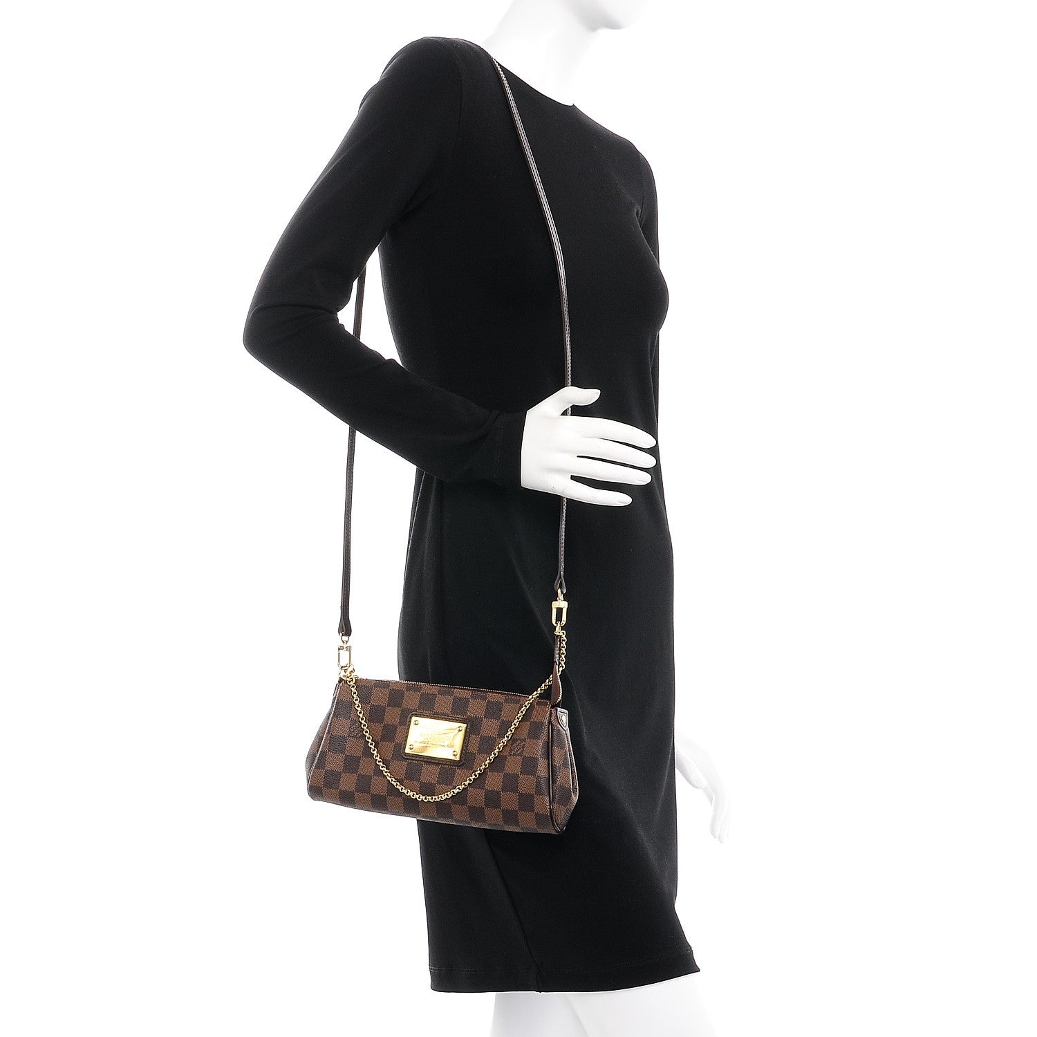 Louis Vuitton Damier Ebene Eva Clutch 2 of 8