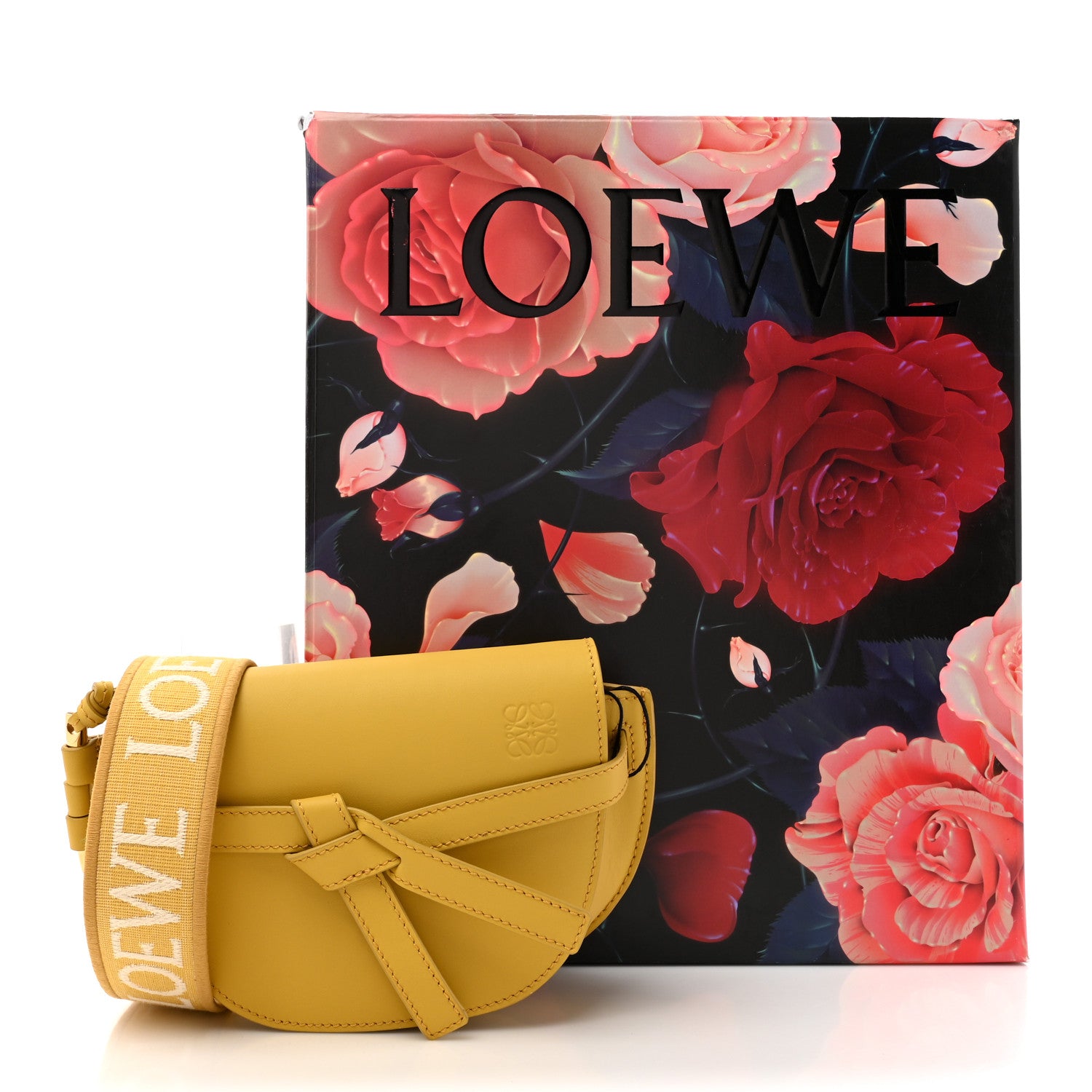 Loewe Calfskin Jacquard Mini Gate Dual Bag Dark Yellow 11 of 11
