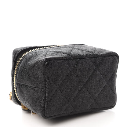 Chanel Caviar Quilted Mini Top Handle Vanity With Chain Black 4 of 10