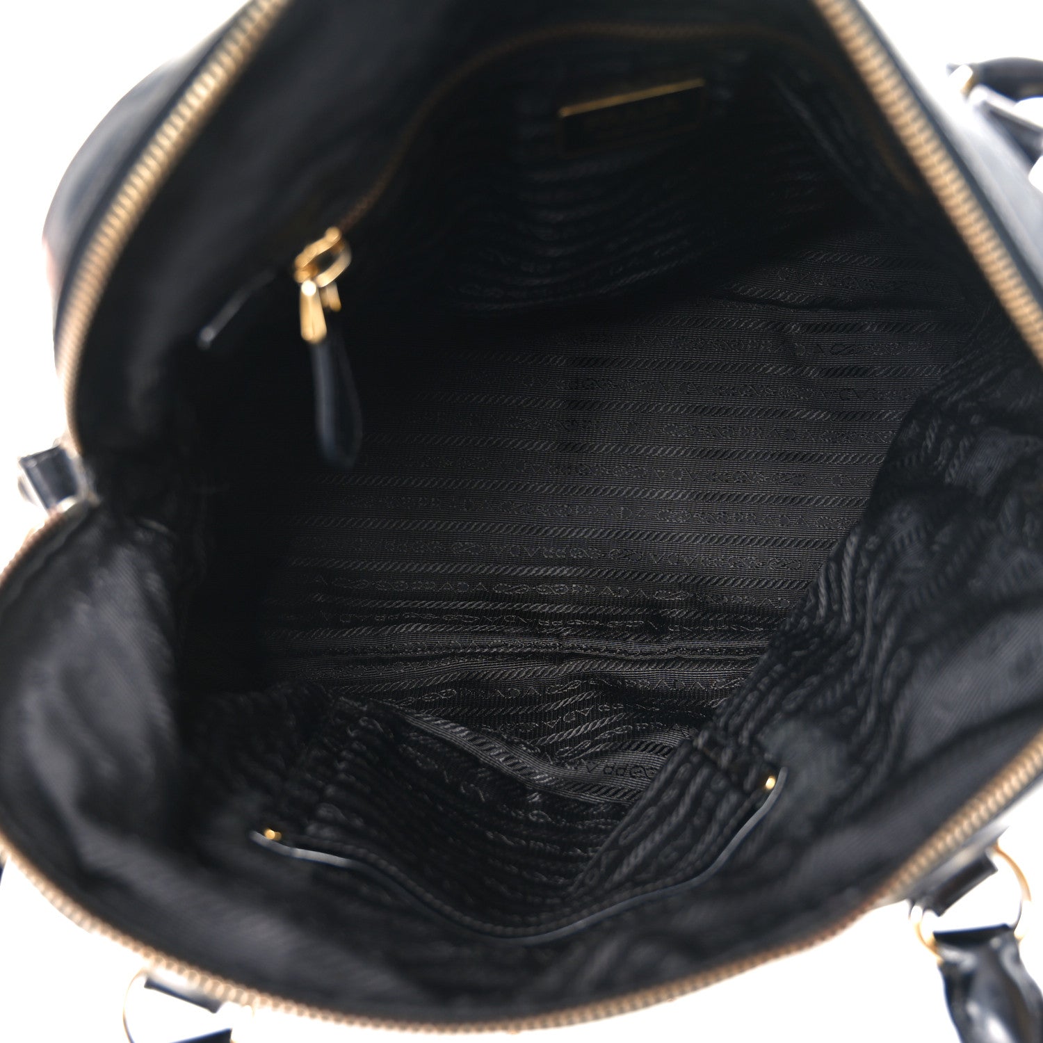 Prada Tessuto Nylon Calfskin Dome Satchel Black 5 of 10