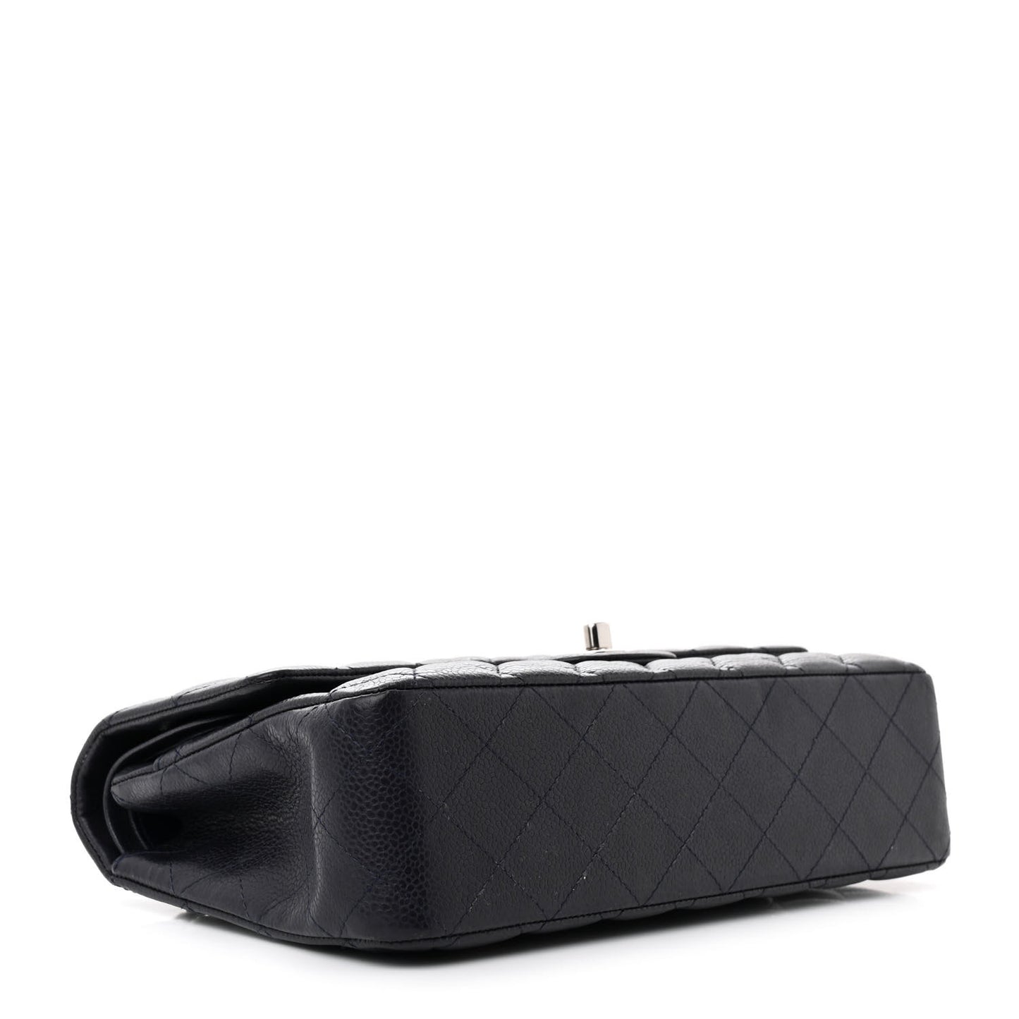 Caviar Quilted Medium Double Flap Navy
