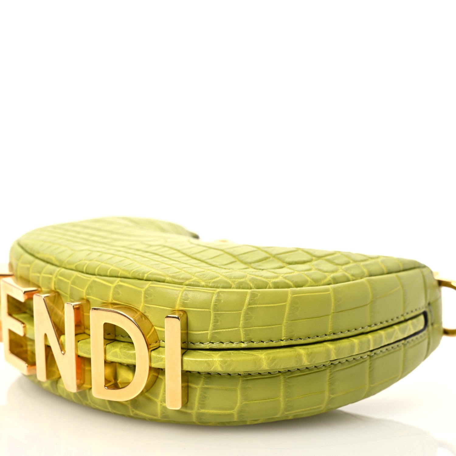 Fendi Crocodile Nano Fendigraphy Hobo Charm Wasabi 9 of 10