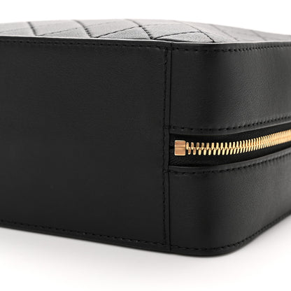 Chanel Calfskin Quilted Travel Kit Vanity Case Black 10 of 12
