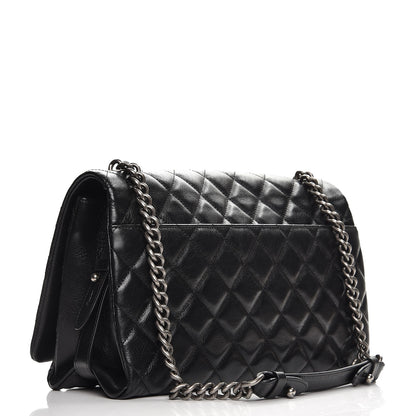 Chanel Metallic Goatskin Quilted Large City Rock Flap Black 3 of 8