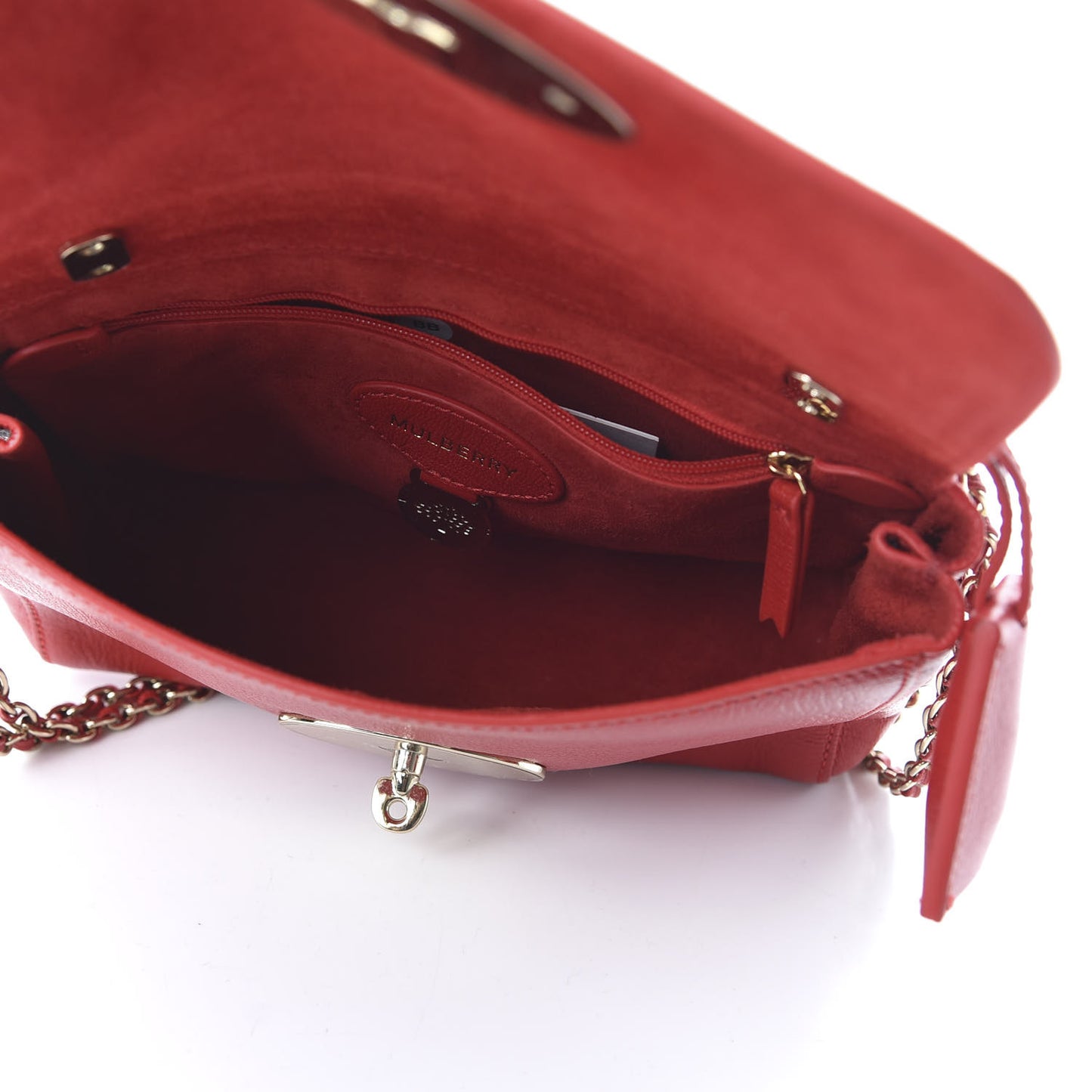 Glossy Goatskin Small Lily Flap Red