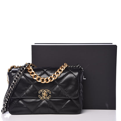 Chanel Lambskin Quilted Large 19 Flap Black 11 of 11