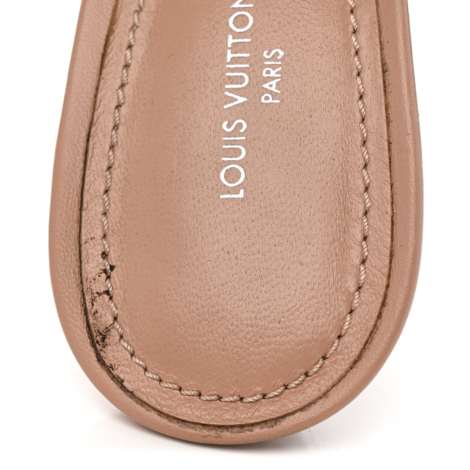 Louis Vuitton Lambskin Embossed Monogram Revival Mules 37.5 Peche Beige 9 of 11