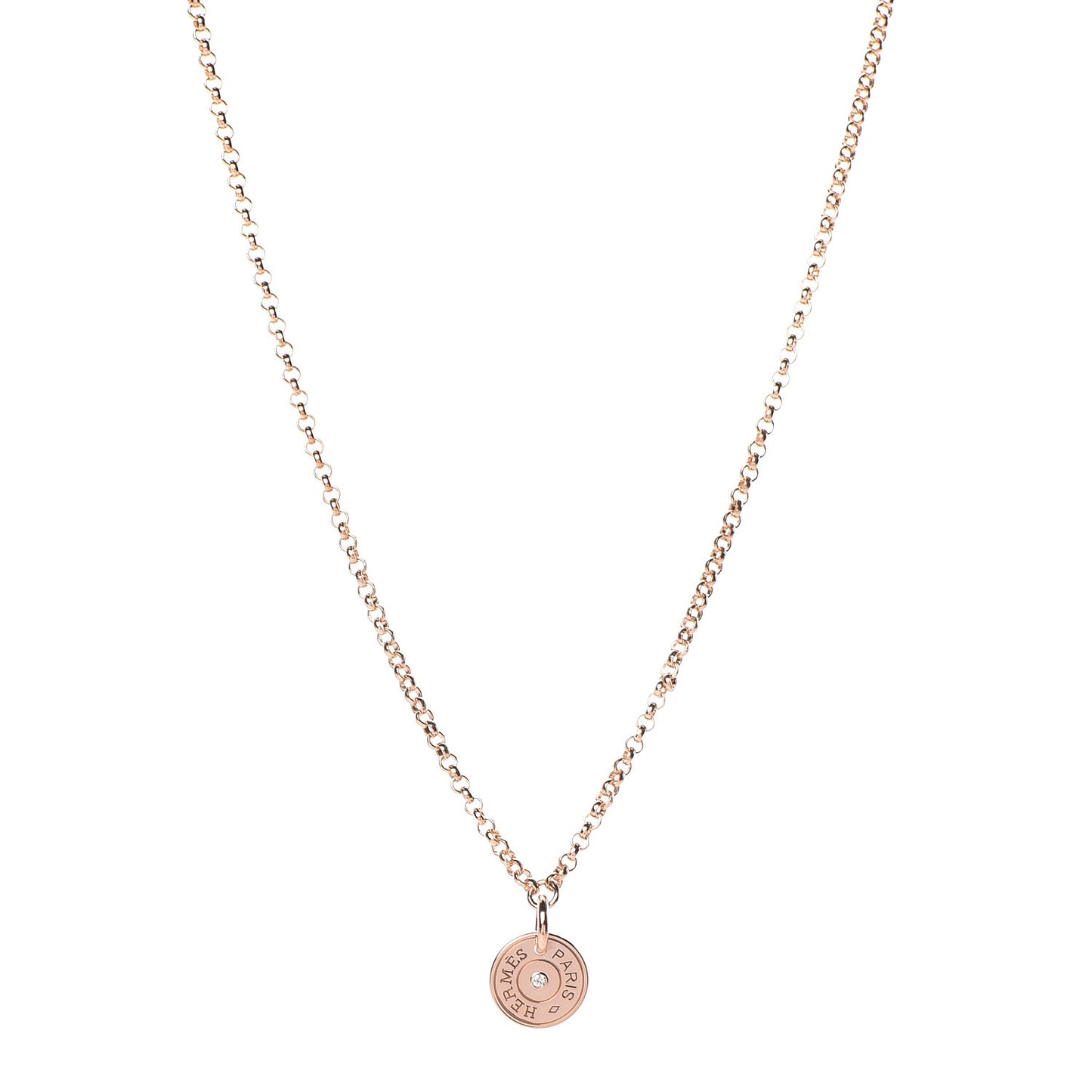18K Rose Gold Diamond Gambade Clou de Selle Necklace