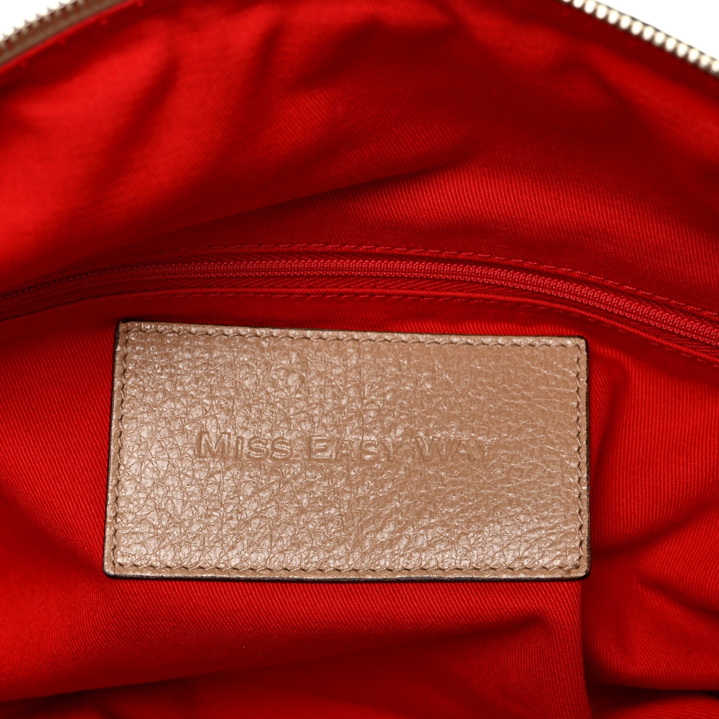 Grained Calfskin Easy Way Satchel Beige