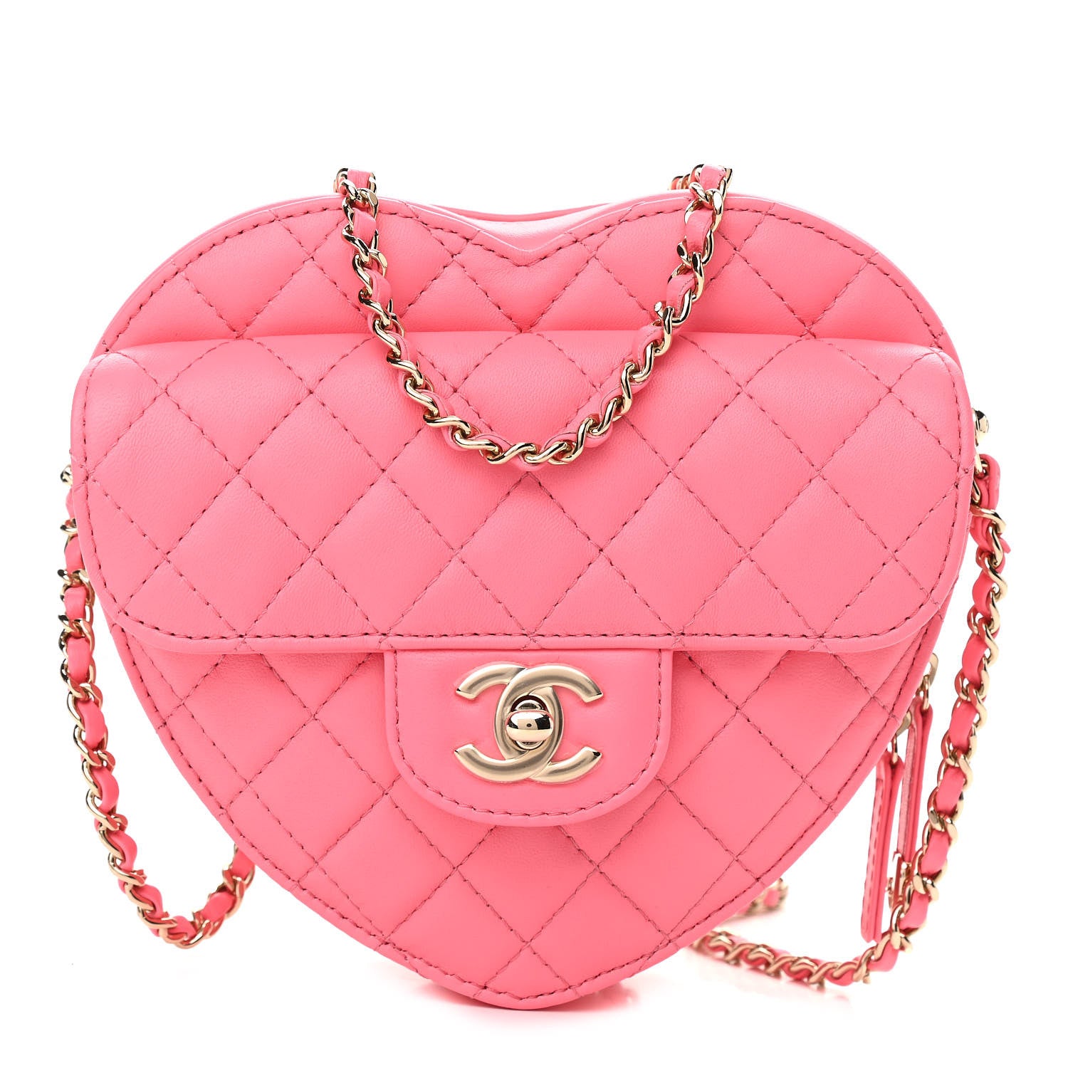 Chanel Lambskin Quilted CC In Love Heart Bag Pink 1 of 11