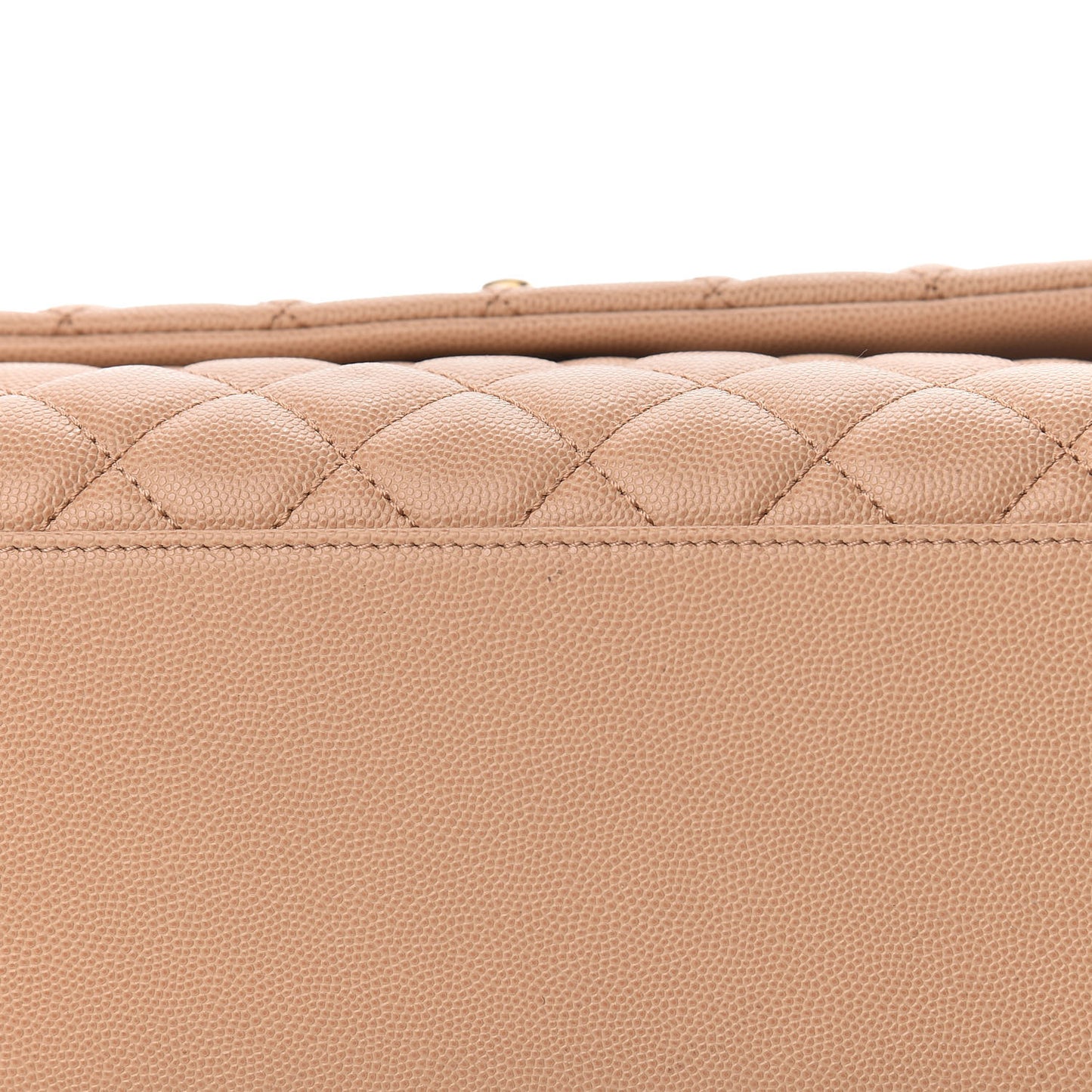 Caviar Lizard Embossed Quilted Small Coco Handle Flap Beige