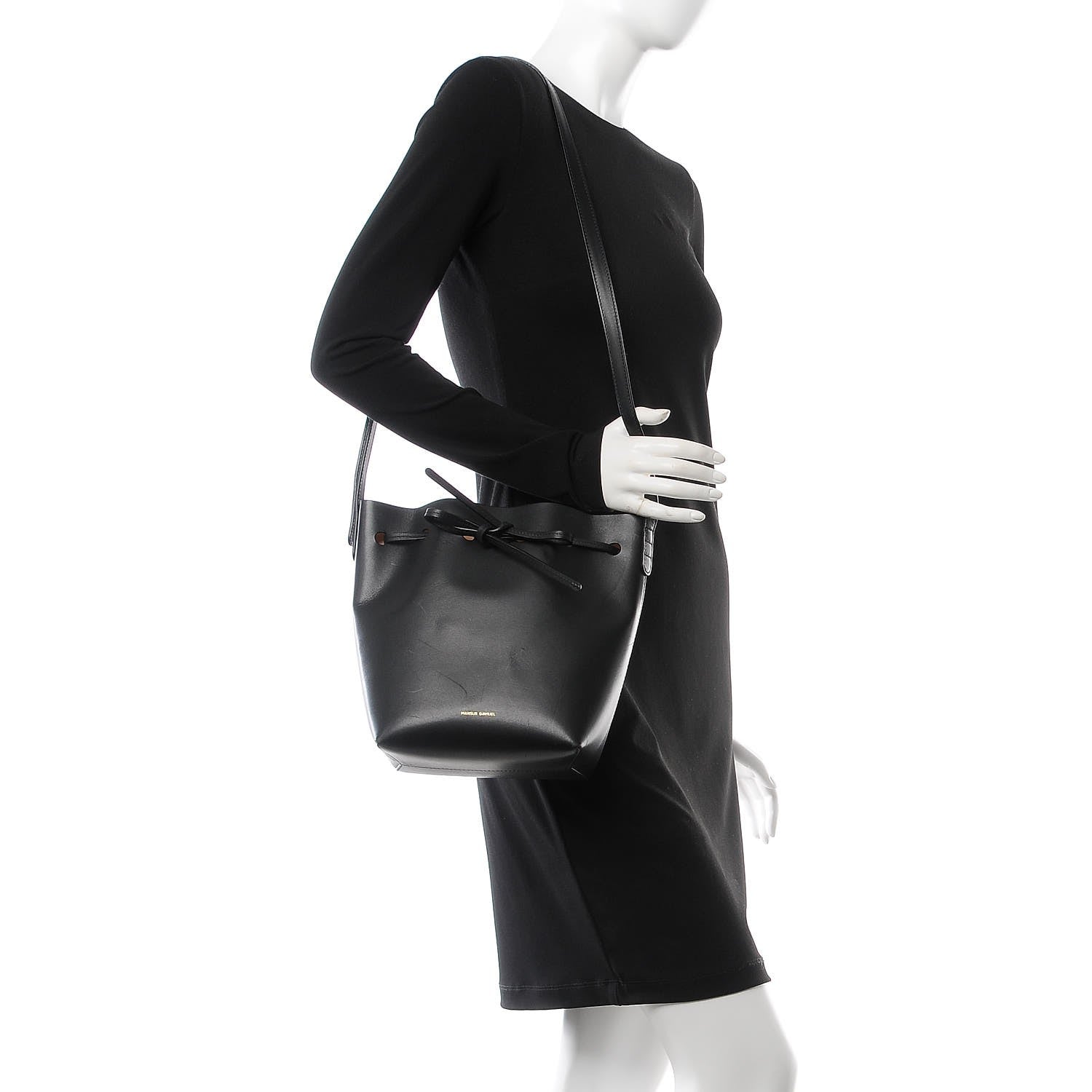 Mansur Gavriel Calfskin Mini Bucket Bag Black Ballerina 2 of 9
