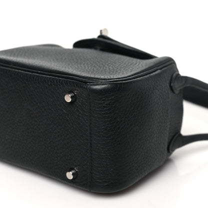 Hermes Taurillon Clemence Mini Lindy 20 Black 10 of 12