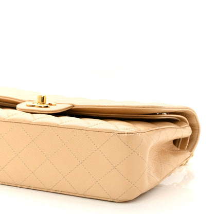 Chanel Caviar Quilted Medium Double Flap Beige 9 of 9