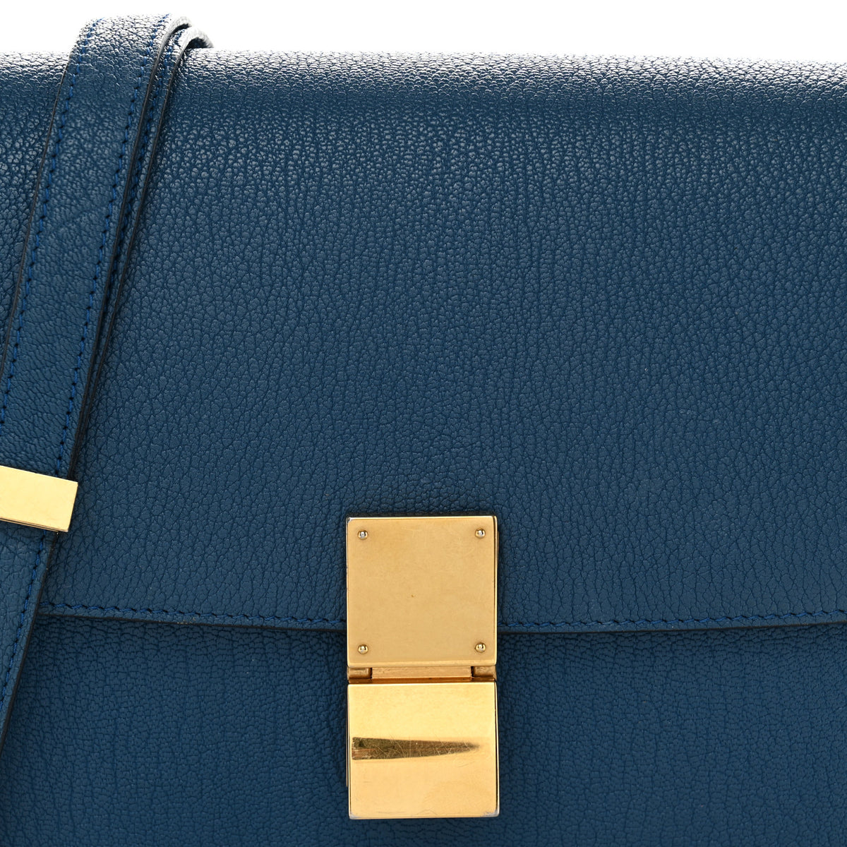 Goatskin Medium Classic Box Flap Bag Deepsea