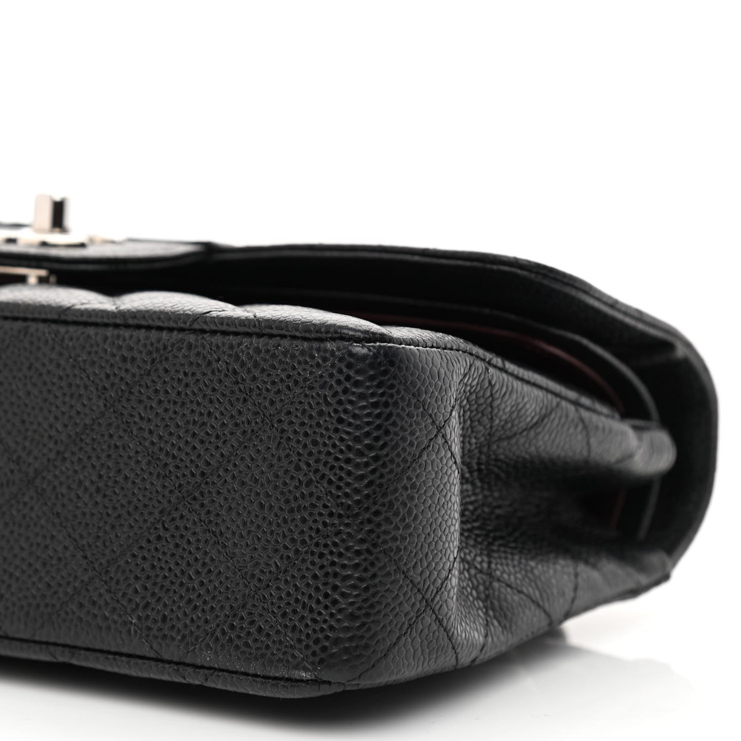 Caviar Quilted Small Double Flap Black