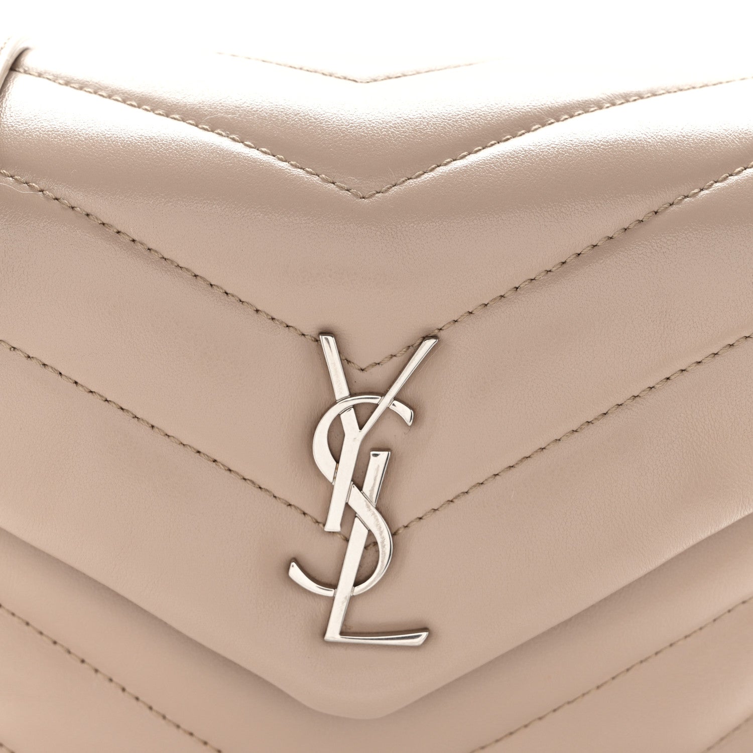 Saint Laurent Calfskin Y Quilted Monogram Toy Loulou Crossbody Bag Light Natural 8 of 10