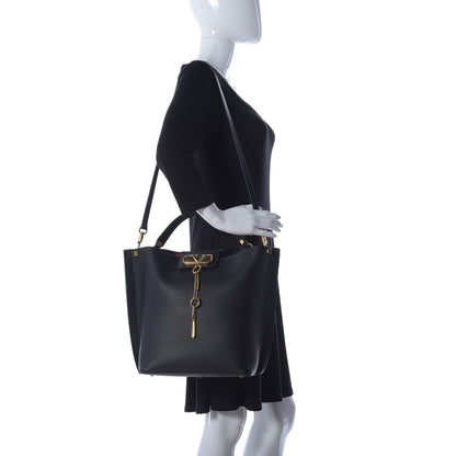 Valentino Garavani Grainy Calfskin Escape Hobo Bag Black 2 of 10
