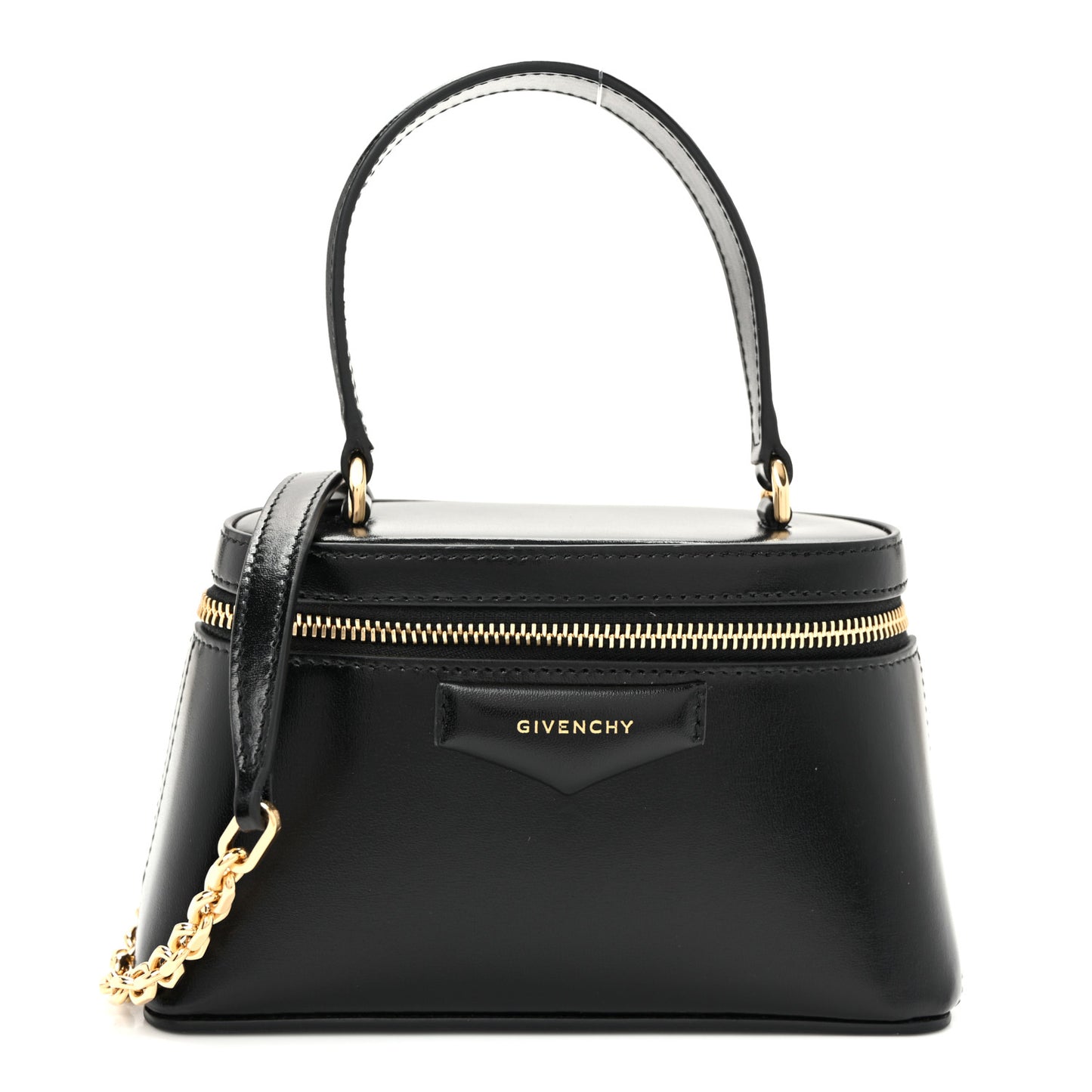 Box Calfskin Antigona Mini Vanity Bag With Chain Black
