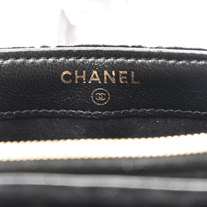 Chanel Velvet Quilted Small Clutch With Chain  Black 7 of 12