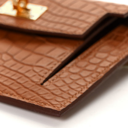 Hermes Matte Alligator Kelly Pocket Compact Wallet Gold 8 of 8