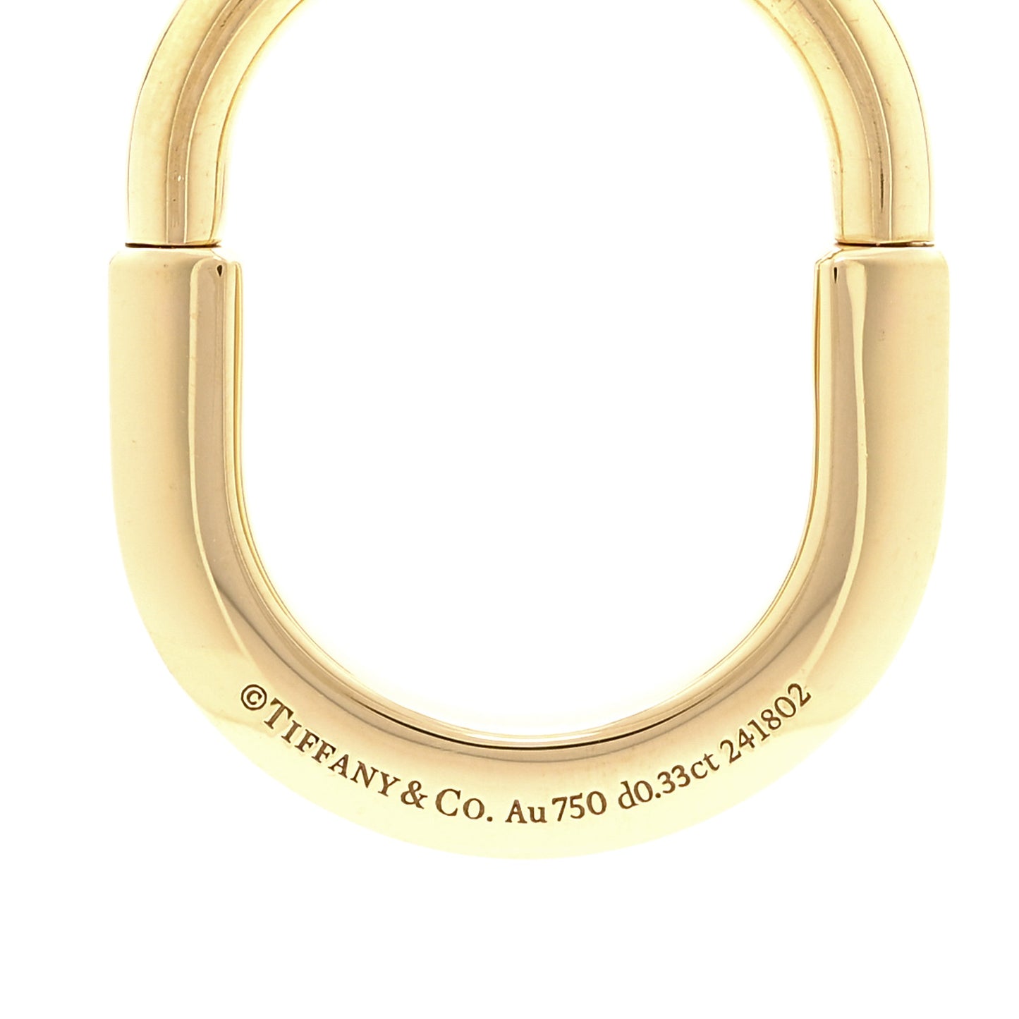 18K Yellow Gold Diamond Medium Lock Pendant Necklace