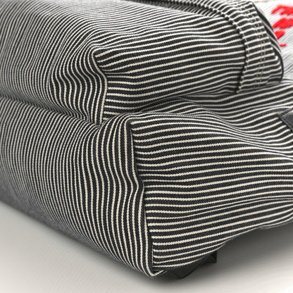 Celine Canvas Striped Medium Backpack Black White 9 of 9