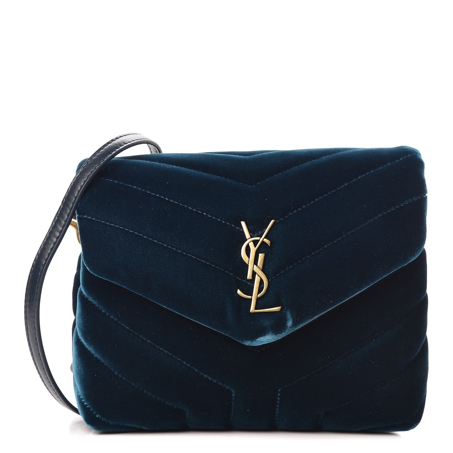 Velvet Y Quilted Monogram Toy Loulou Chain Satchel Dark Ottanio