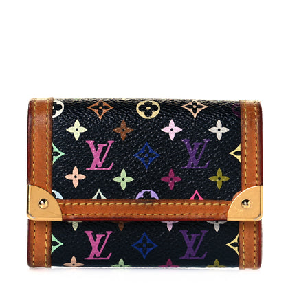 Louis Vuitton Monogram Multicolor Porte-Monnaie Plat Coin Purse Black 1 of 8