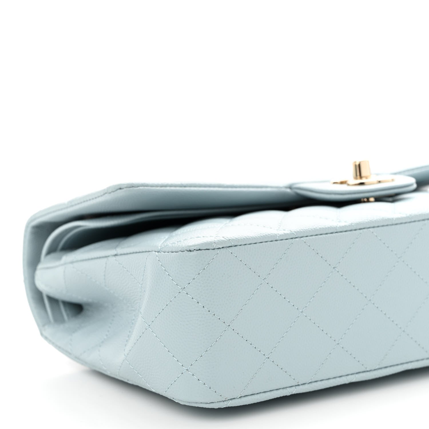 Chanel Caviar Quilted Medium Double Flap Light Blue 9 of 10