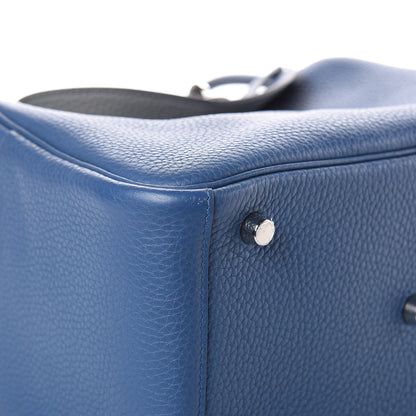 Hermes Taurillon Clemence Lindy 26 Bleu Agate 8 of 13