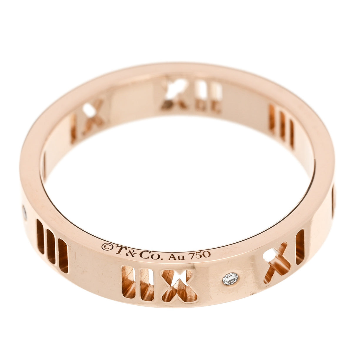 18K Rose Gold Diamond Atlas Pierced Ring 50 5.5