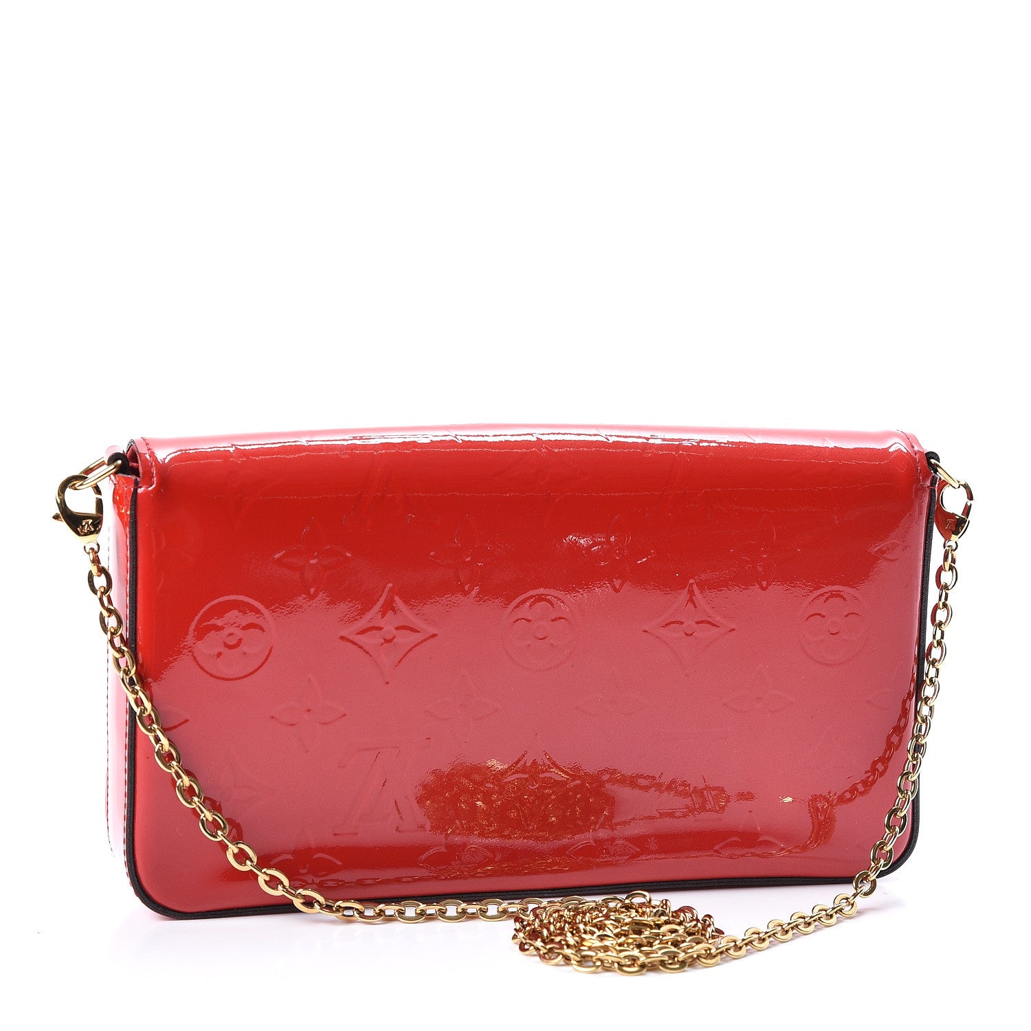 Louis Vuitton Vernis Felicie Pochette Chain Wallet Cherry 2 of 11