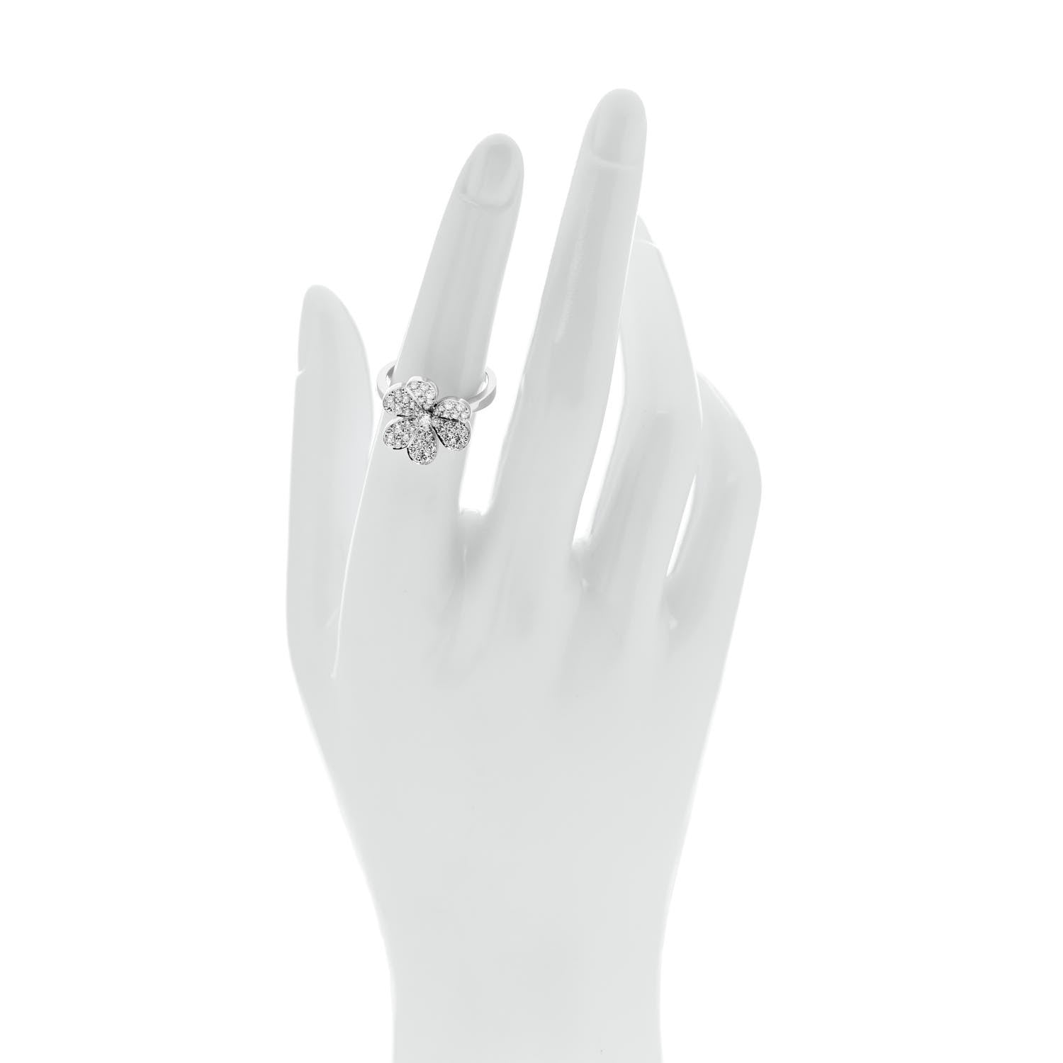 Van Cleef & Arpels 18K White Gold Diamond Small Frivole Ring 52 6 2 of 6