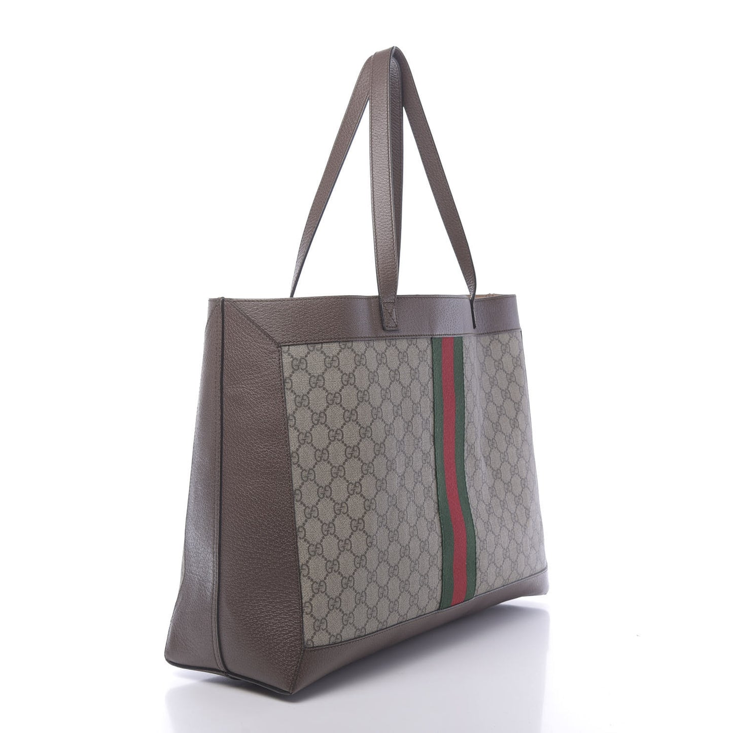 GG Supreme Monogram Web Ophidia Tote Brown
