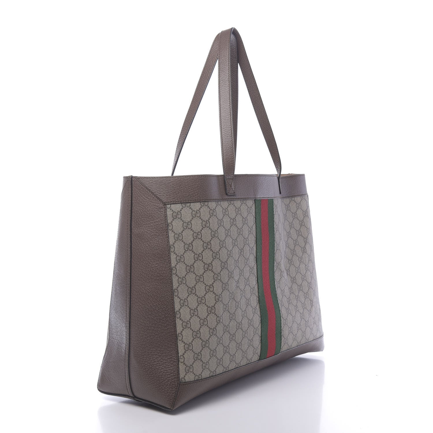 Gucci GG Supreme Monogram Web Ophidia Tote Brown 3 of 10