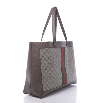 Gucci GG Supreme Monogram Web Ophidia Tote Brown 3 of 10